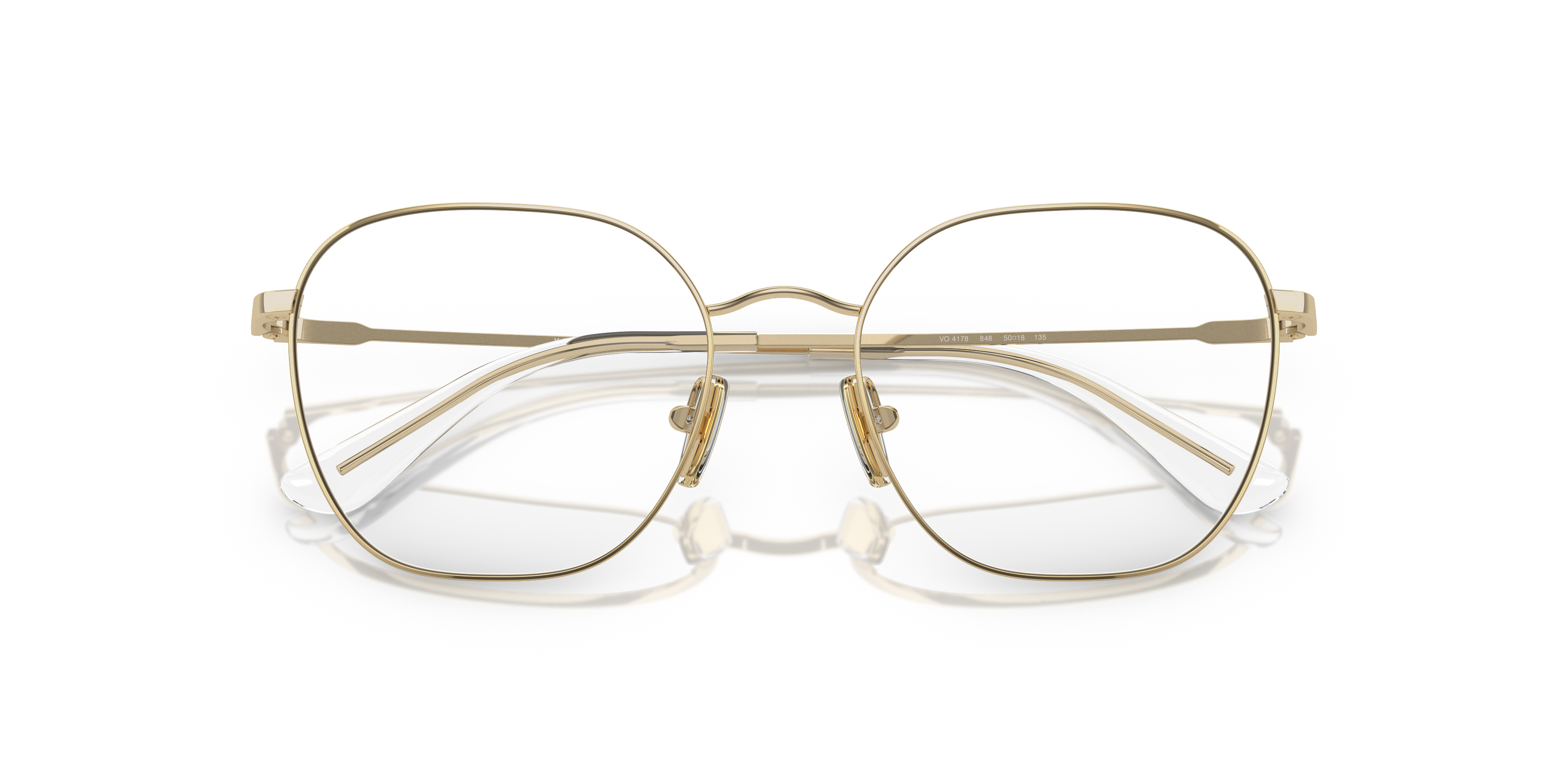 Vogue Eyewear VO4178 in Pale Gold, front detail view #Colour_Pale Gold