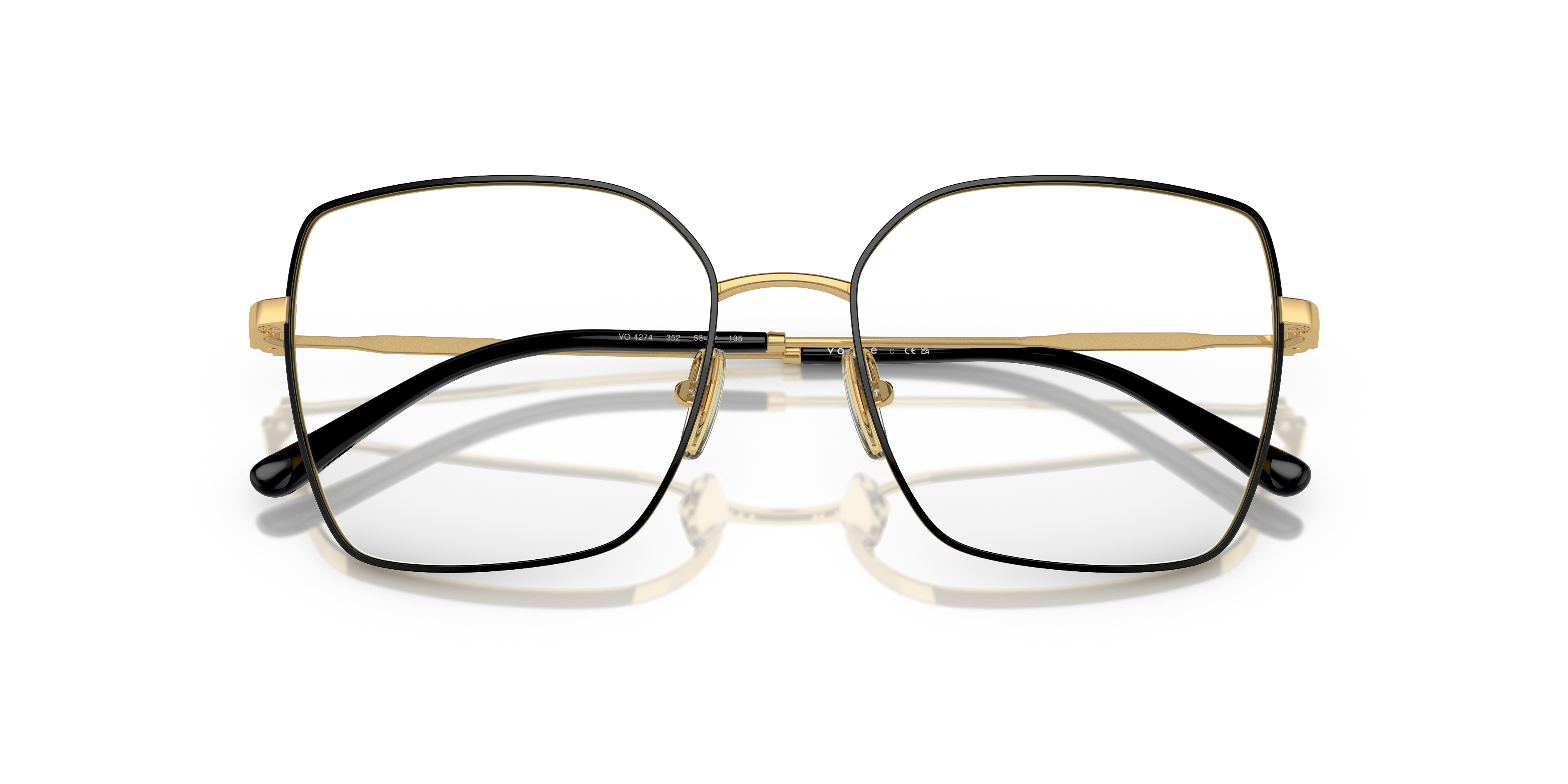 Vogue Eyewear VO4274 in Top Black/Gold, front detail view #Colour_Top Black/Gold