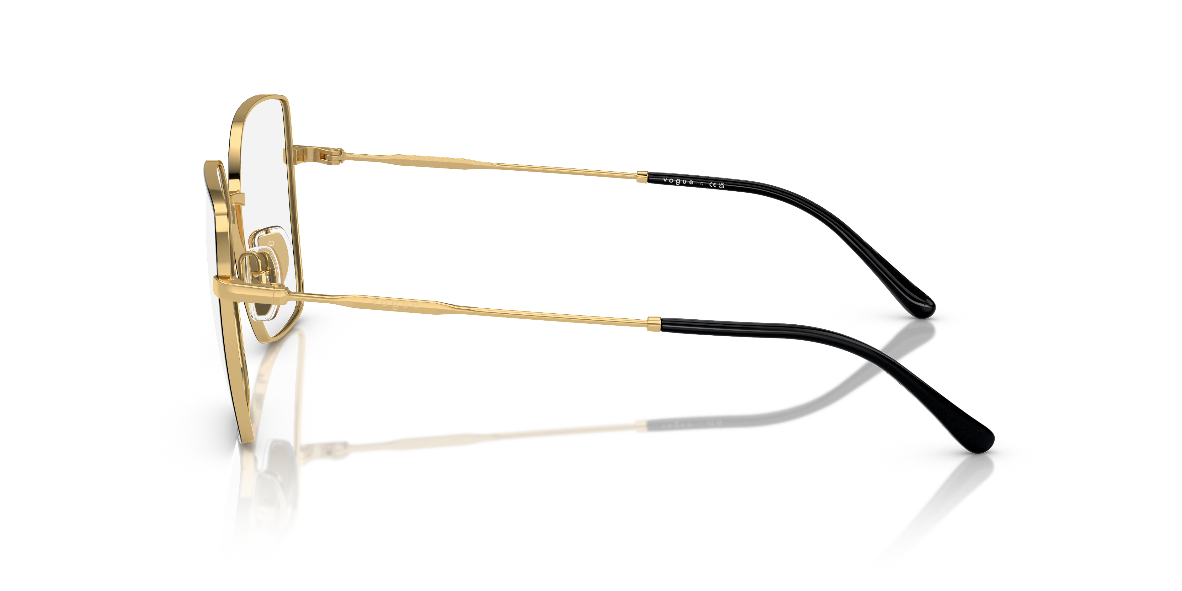 Vogue Eyewear VO4274 in Top Black/Gold, side view #Colour_Top Black/Gold