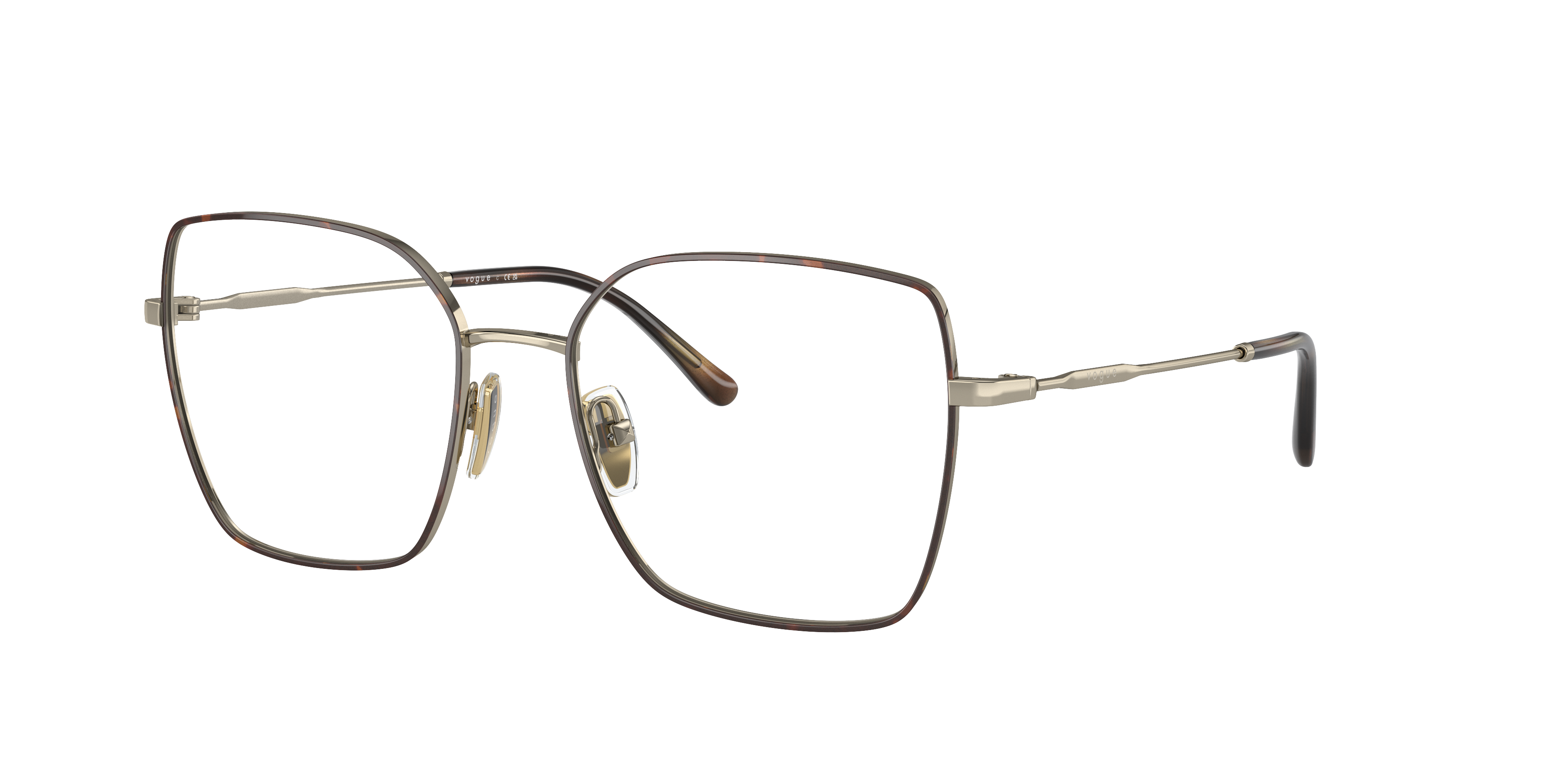 Vogue Eyewear VO4274 in Top Havana/Pale Gold, three-quarter view #Colour_Top Havana/Pale Gold