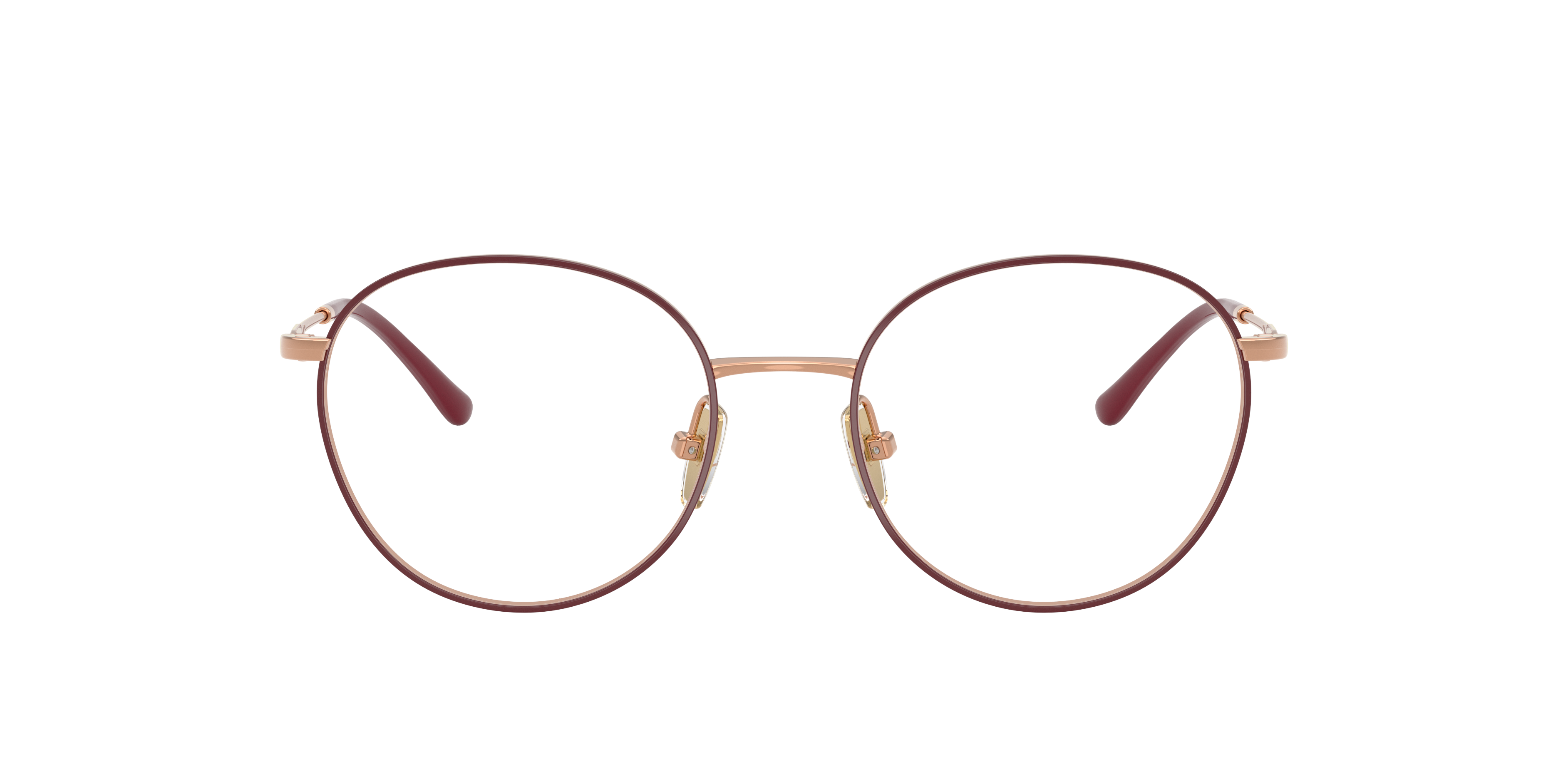 Vogue Eyewear VO4280T in Top Bordeaux/Rose Gold, front view #Colour_Top Bordeaux/Rose Gold