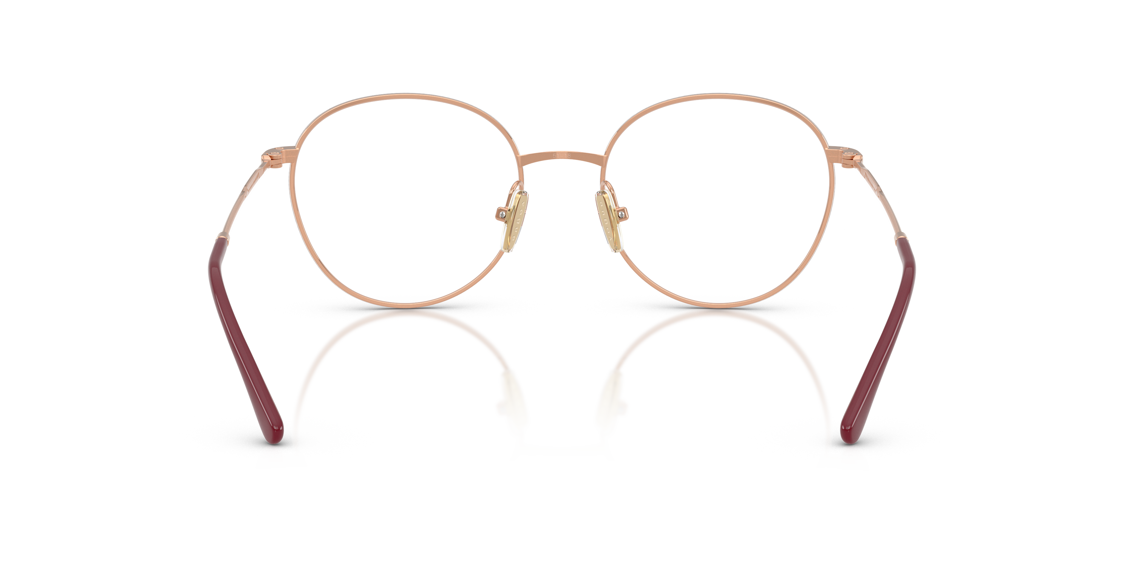 Vogue Eyewear VO4280T in Top Bordeaux/Rose Gold, back view #Colour_Top Bordeaux/Rose Gold