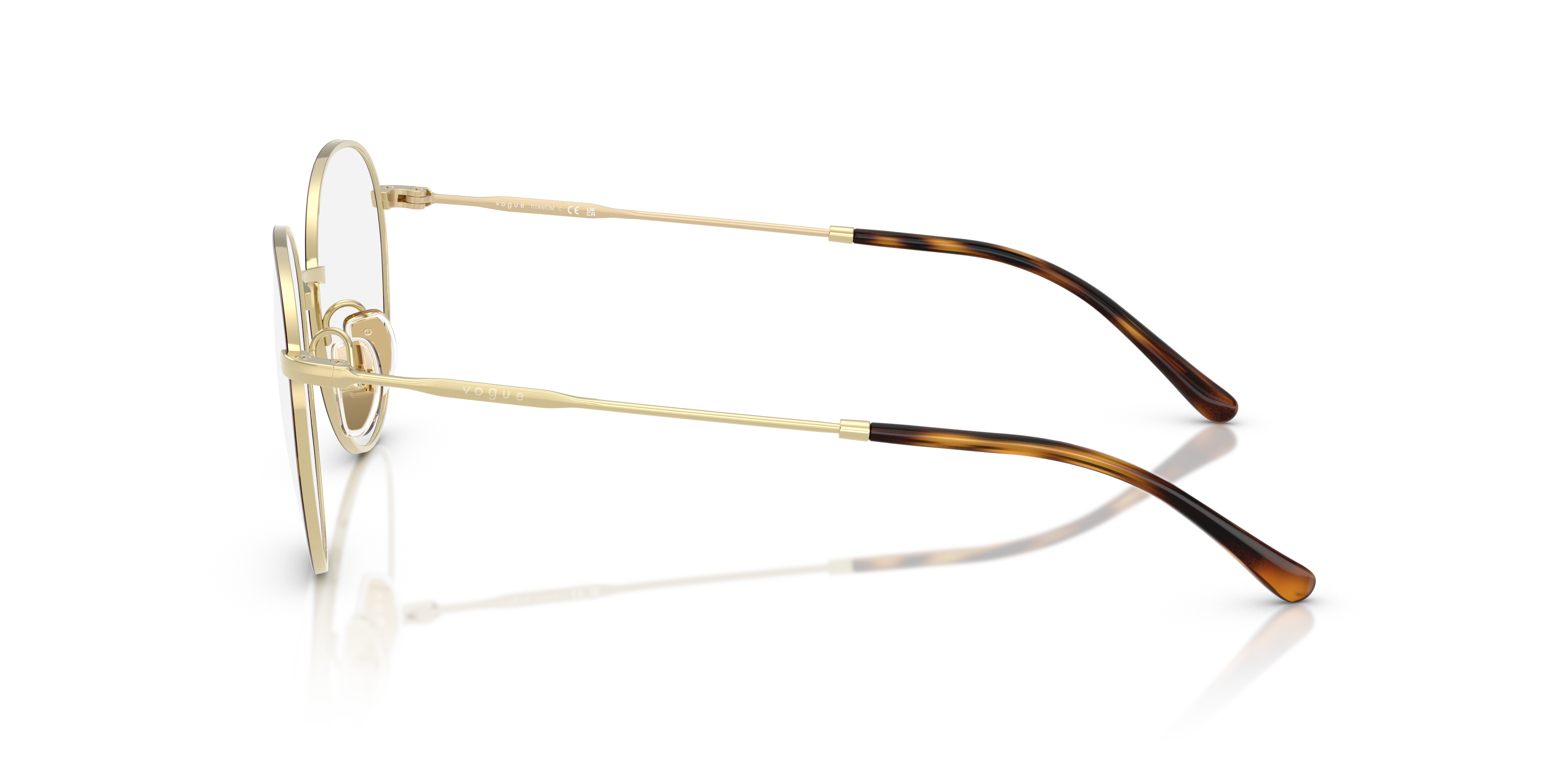 Vogue Eyewear VO4280T in Top Havana/Light Gold, side view #Colour_Top Havana/Light Gold