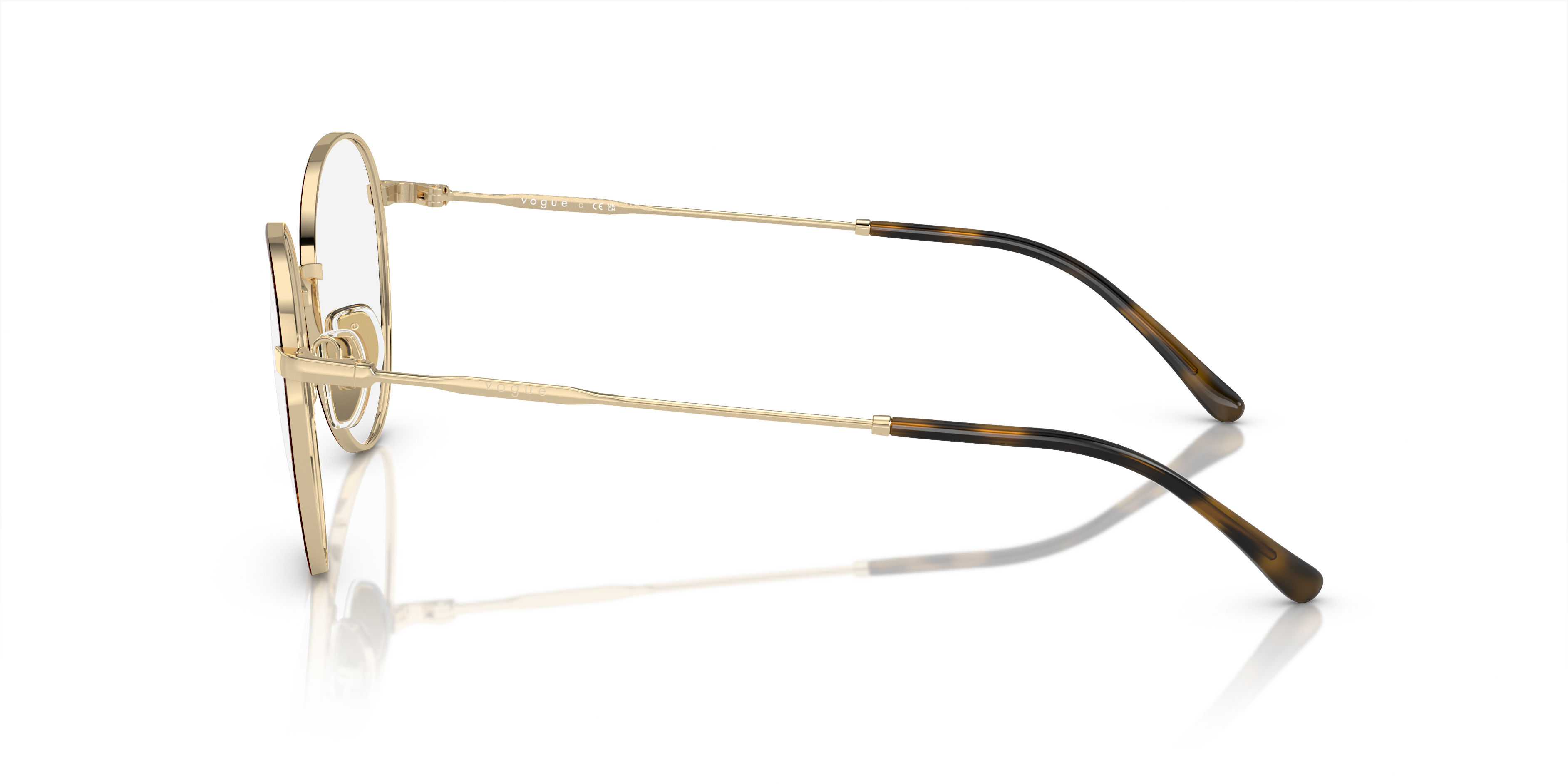 Vogue Eyewear VO4280 in Top Havana/Pale Gold, side view #Colour_Top Havana/Pale Gold