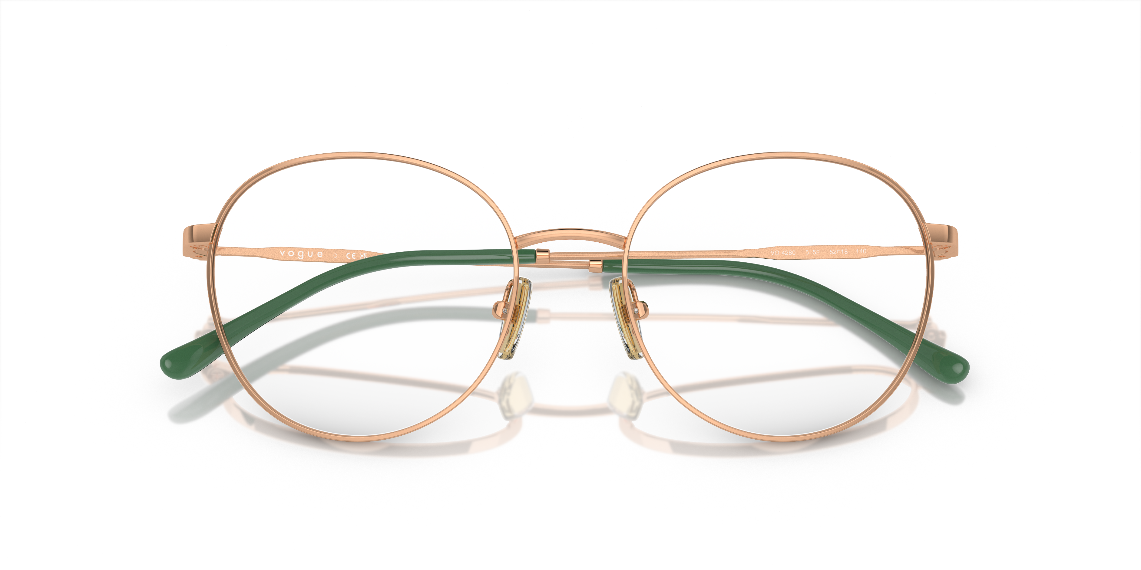 Vogue Eyewear VO4280 in Rose Gold, front detail view #Colour_Rose Gold