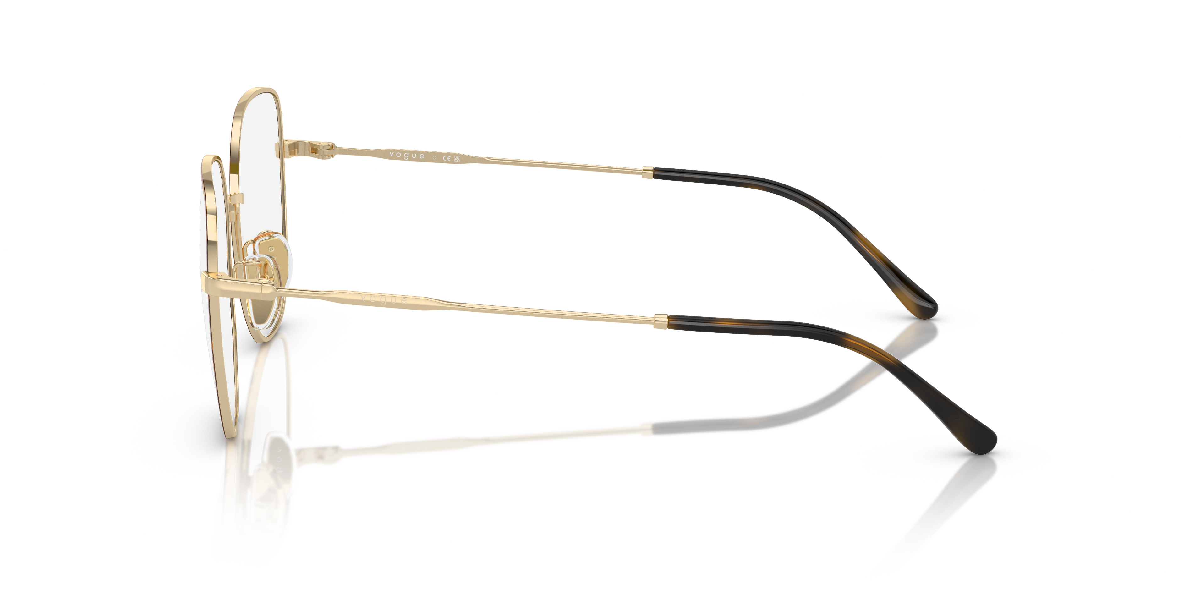 Vogue Eyewear VO4296D in Top Havana/Pale Gold, side view #Colour_Top Havana/Pale Gold