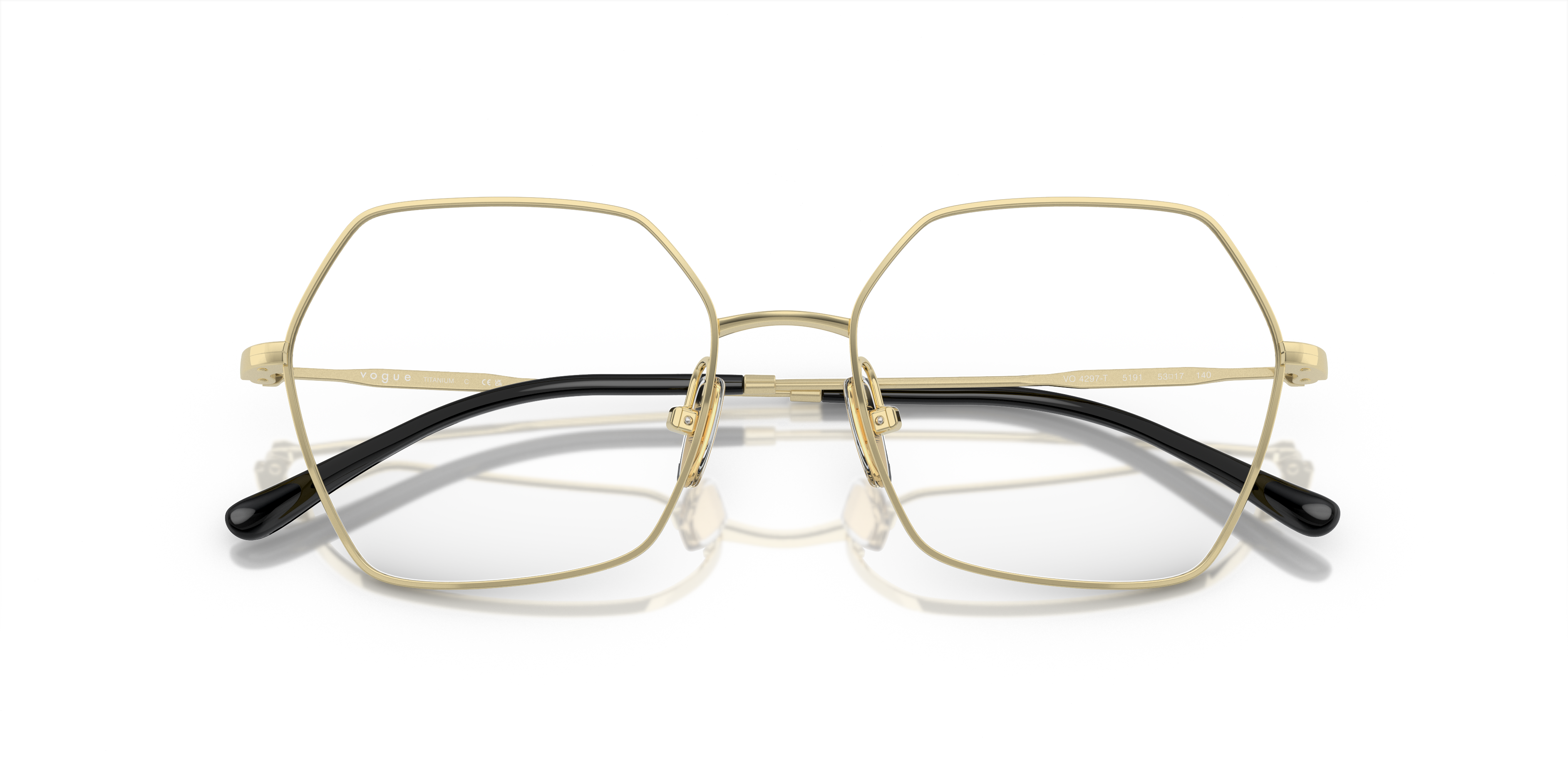 Vogue Eyewear VO4297T in Light Gold, front detail view #Colour_Light Gold