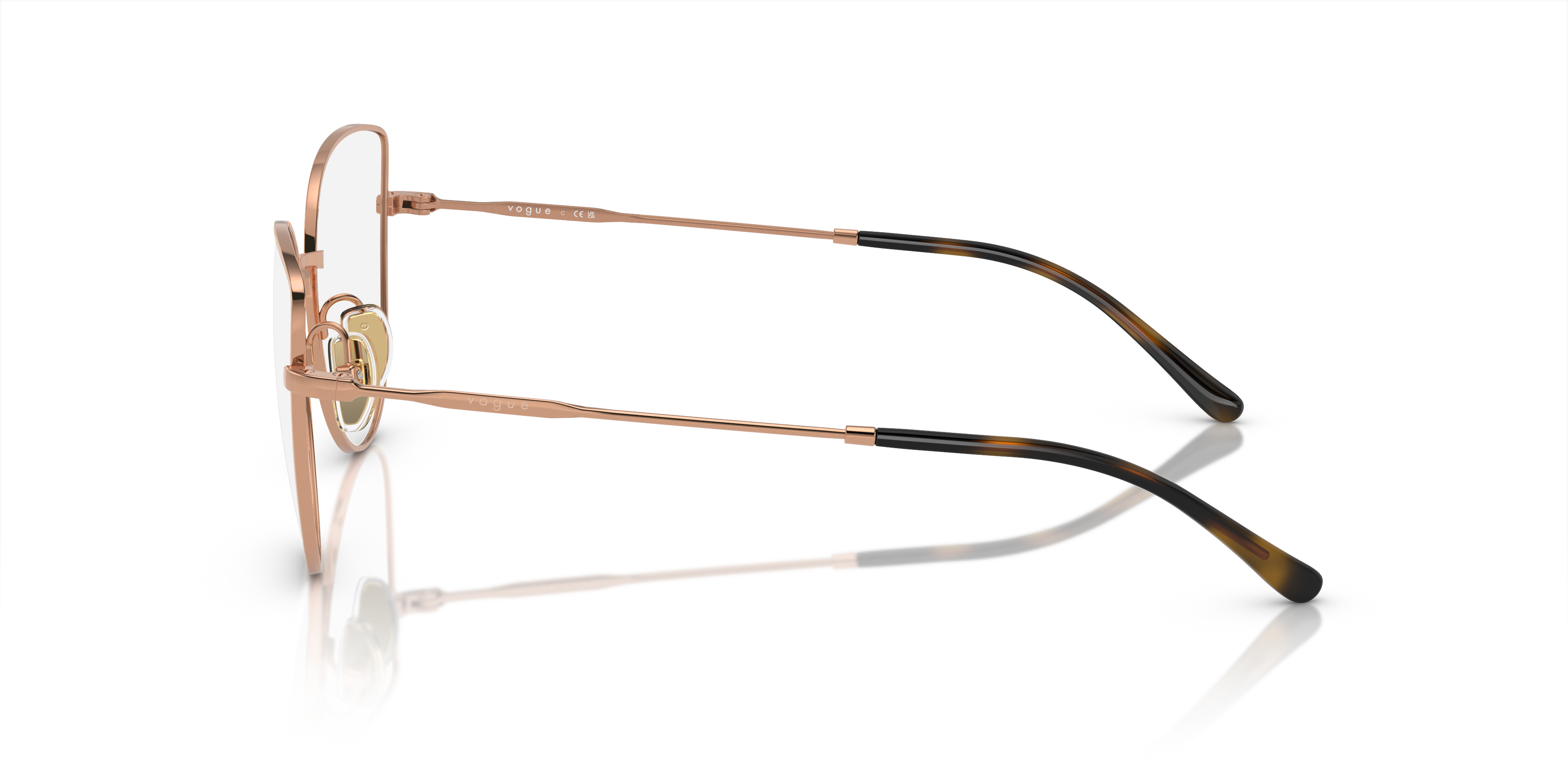 Vogue Eyewear VO4298T in Rose Gold, side view #Colour_Rose Gold