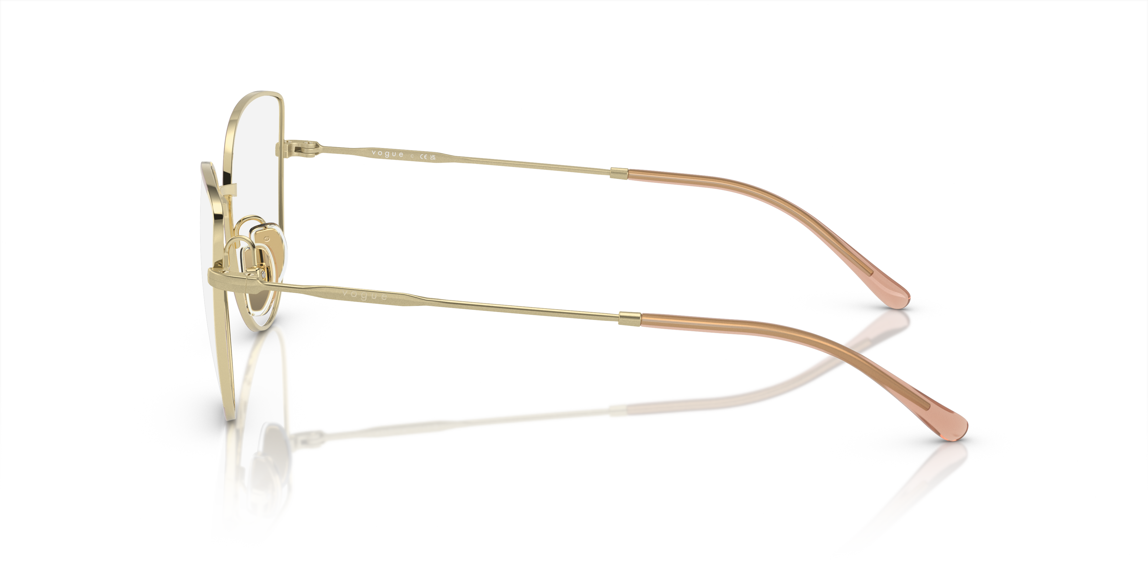 Vogue Eyewear VO4298T in Top Nude/Light Gold, side view #Colour_Top Nude/Light Gold