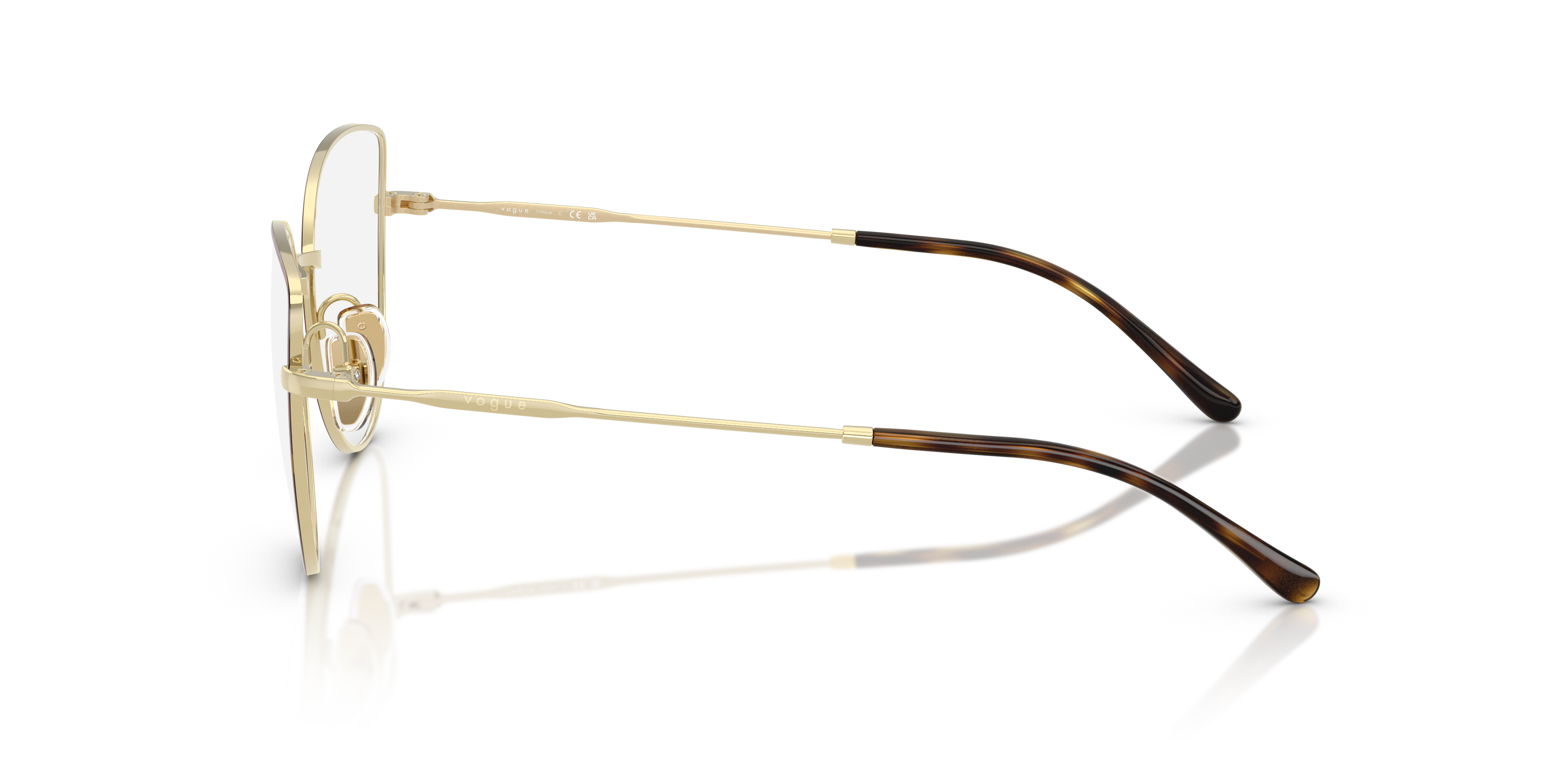 Vogue Eyewear VO4298T in Top Havana/Light Gold, side view #Colour_Top Havana/Light Gold
