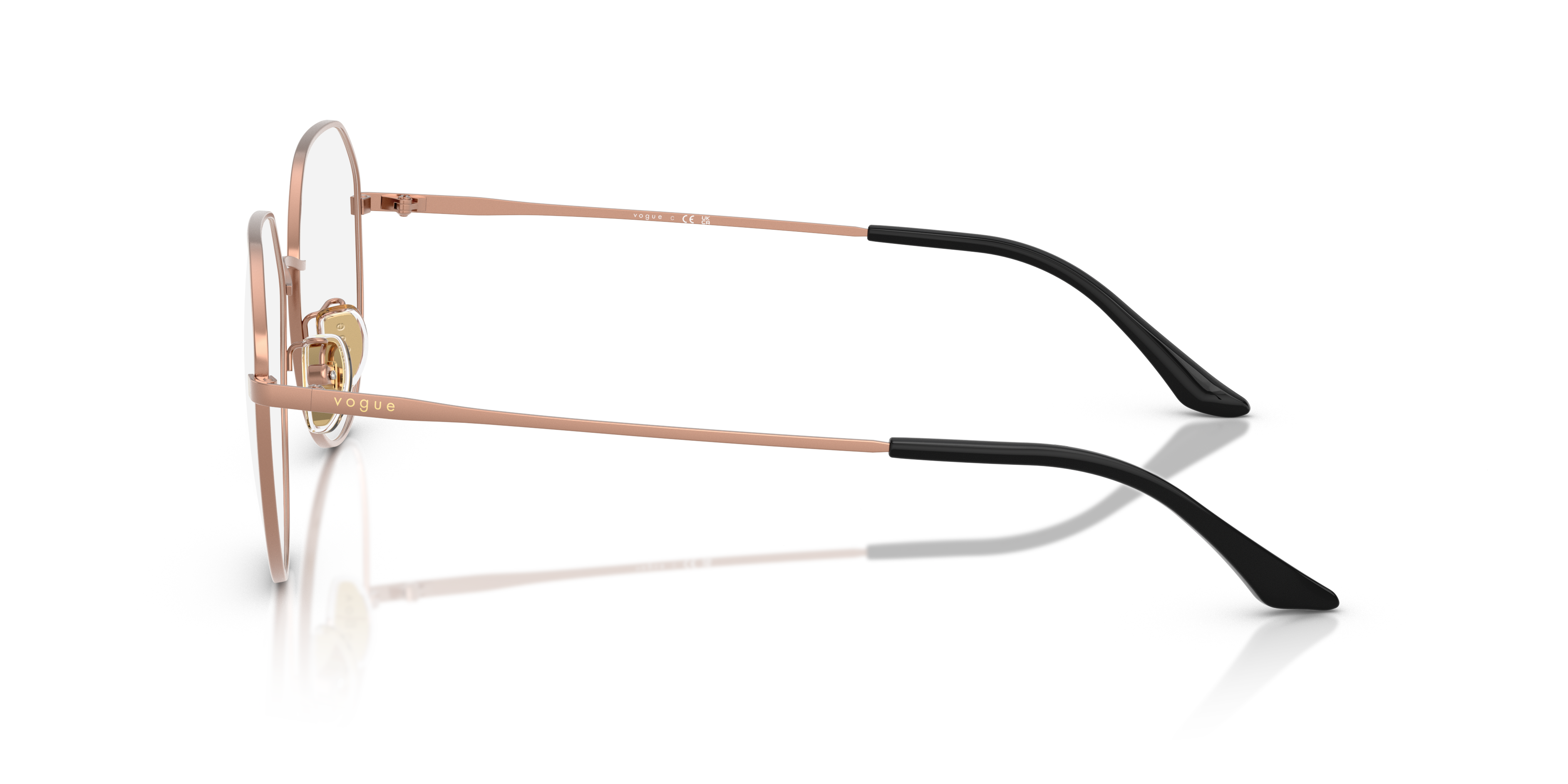 Vogue Eyewear VO4301D in Matte Rose Gold, side view #Colour_Matte Rose Gold