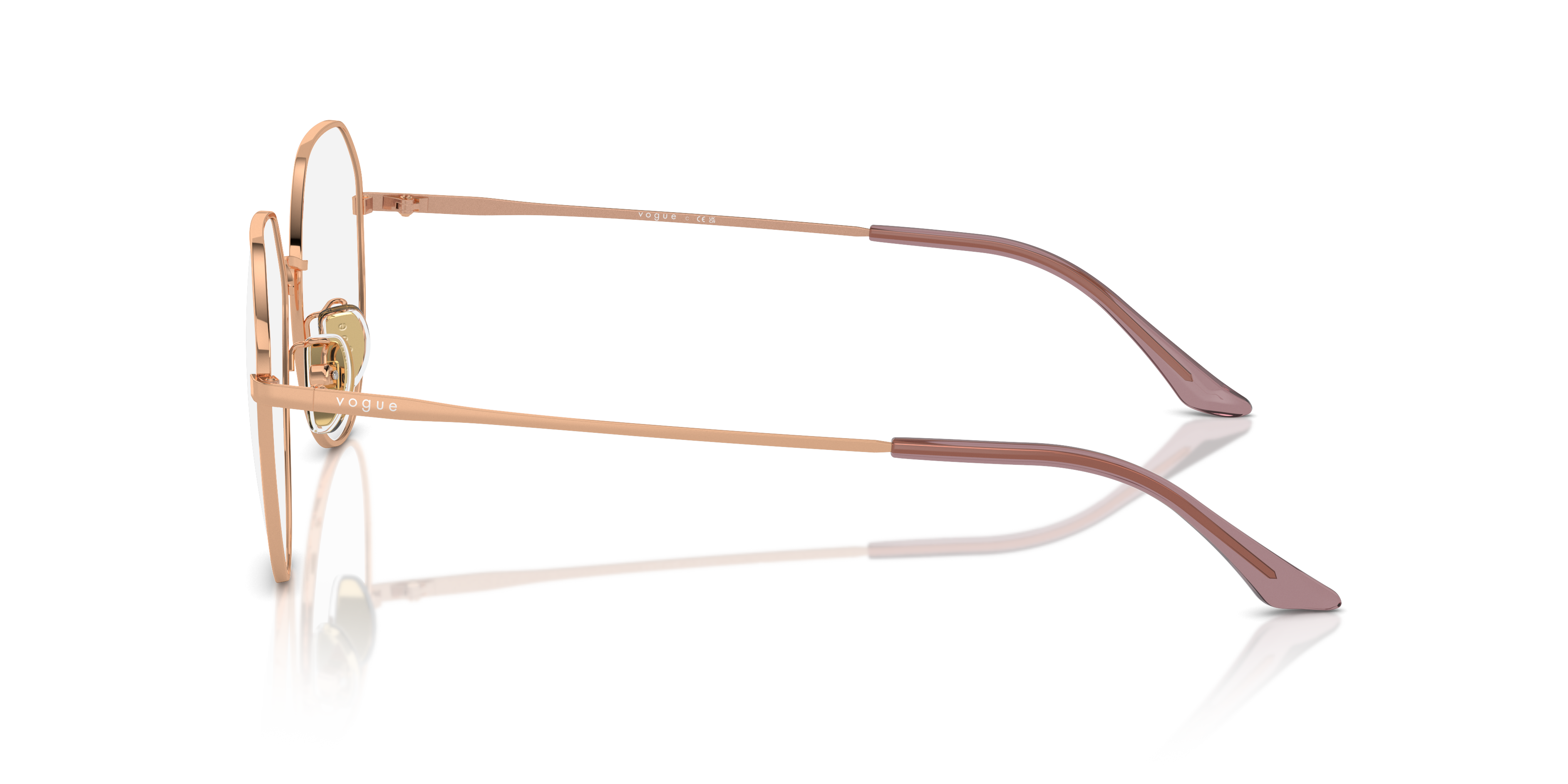 Vogue Eyewear VO4301D in Rose Gold, side view #Colour_Rose Gold