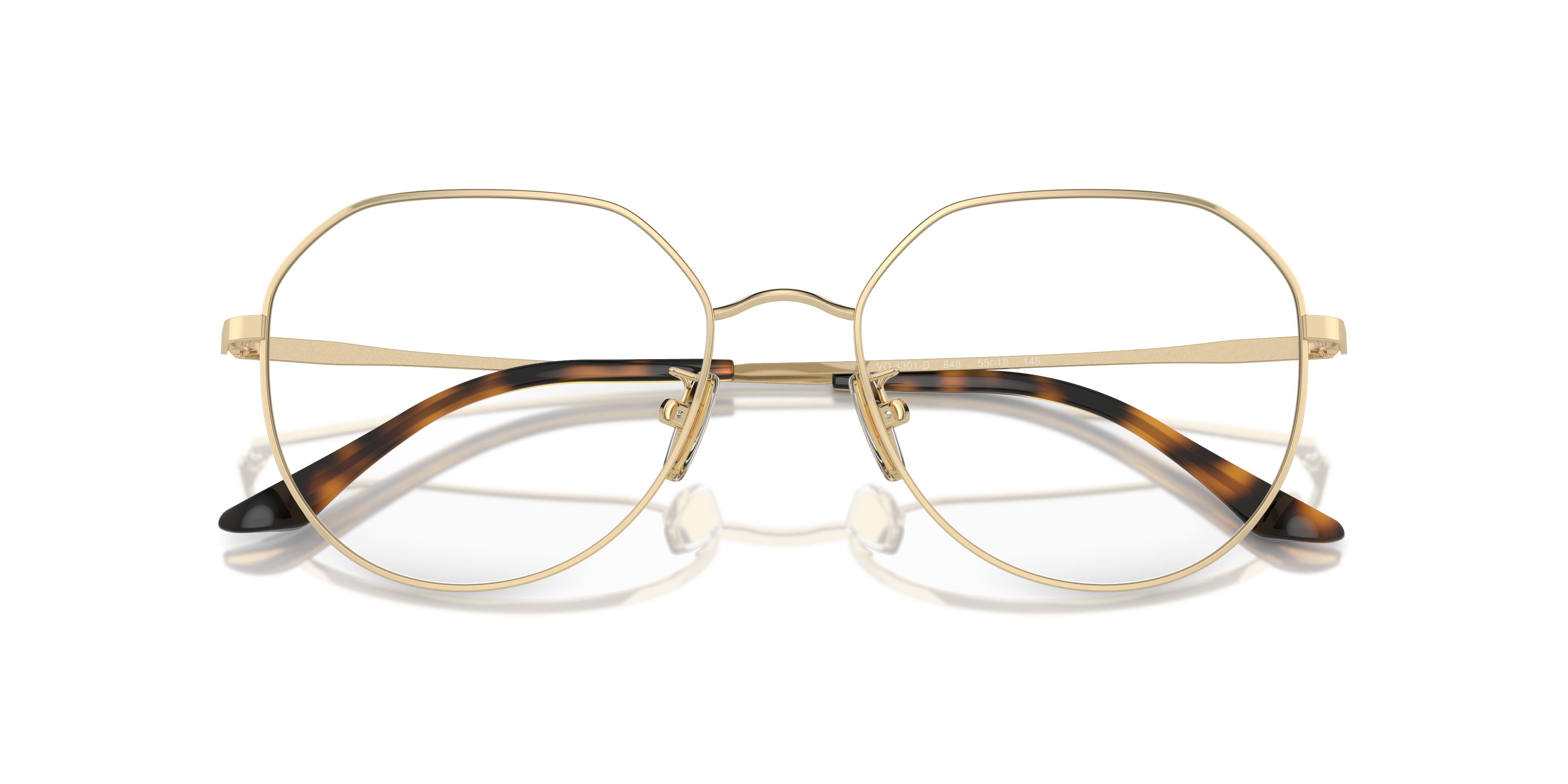 Vogue Eyewear VO4301D in Pale Gold, front detail view #Colour_Pale Gold