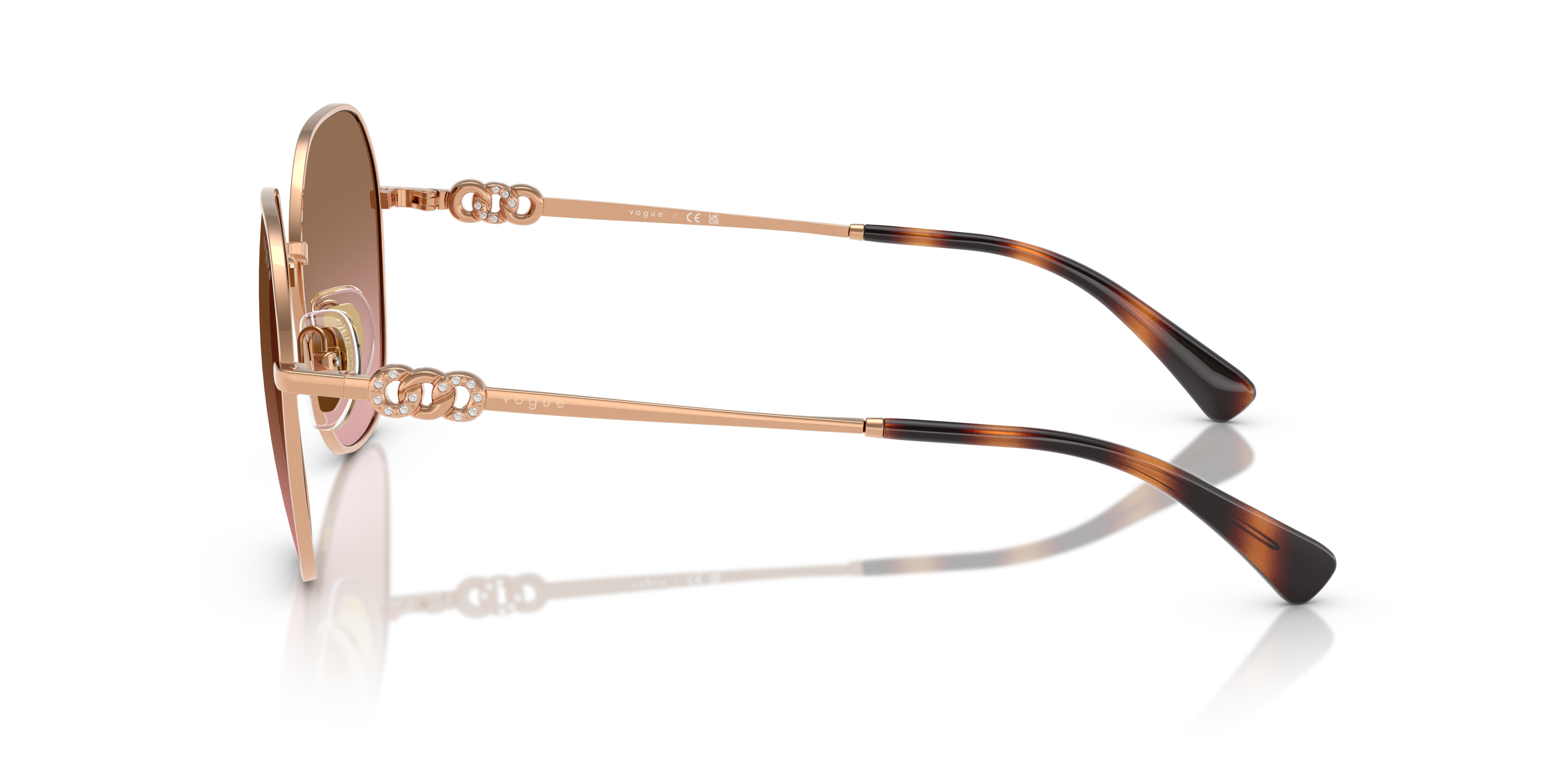 Vogue Eyewear VO4318SB in Rose Gold, side view #Colour_Rose Gold