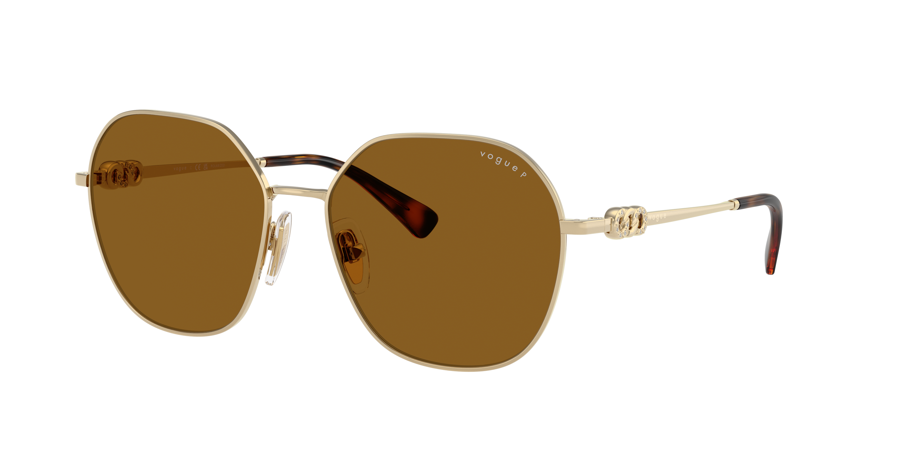 Vogue Eyewear VO4318SB in Pale Gold, three-quarter view #Colour_Pale Gold