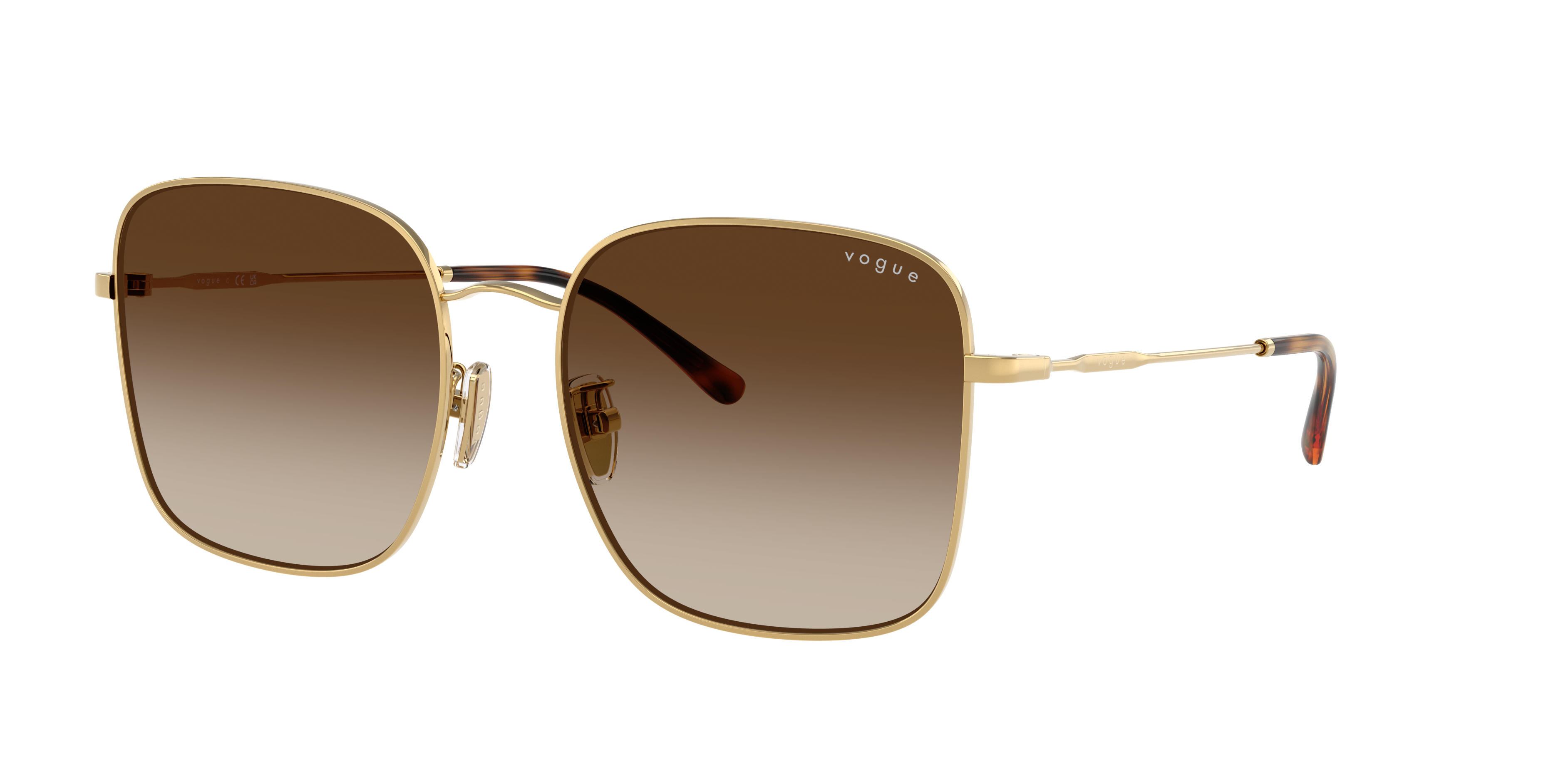 Vogue Eyewear VO4327SD in Gold, three-quarter view #Colour_Gold