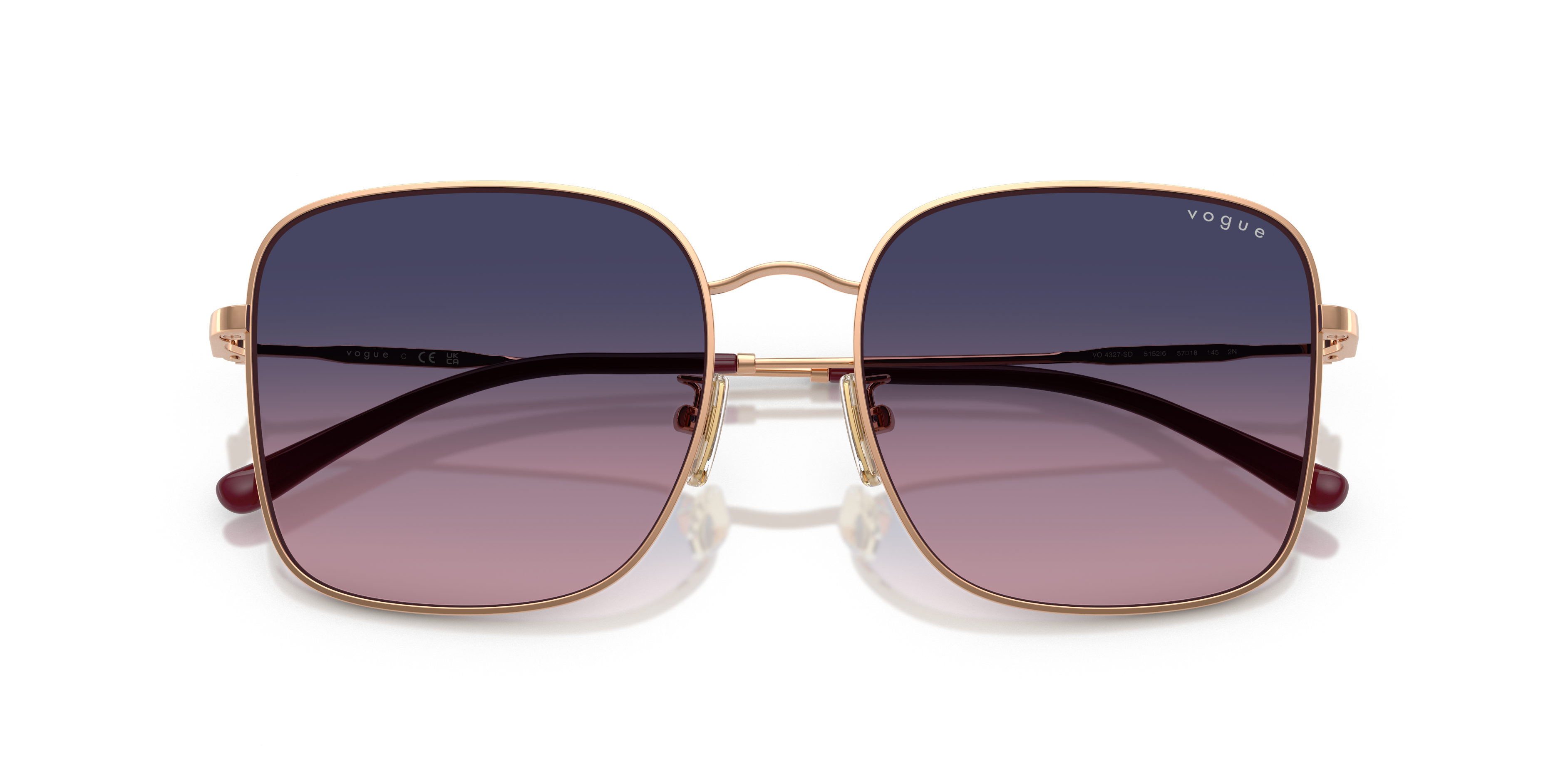 Vogue Eyewear VO4327SD in Rose Gold, front detail view #Colour_Rose Gold
