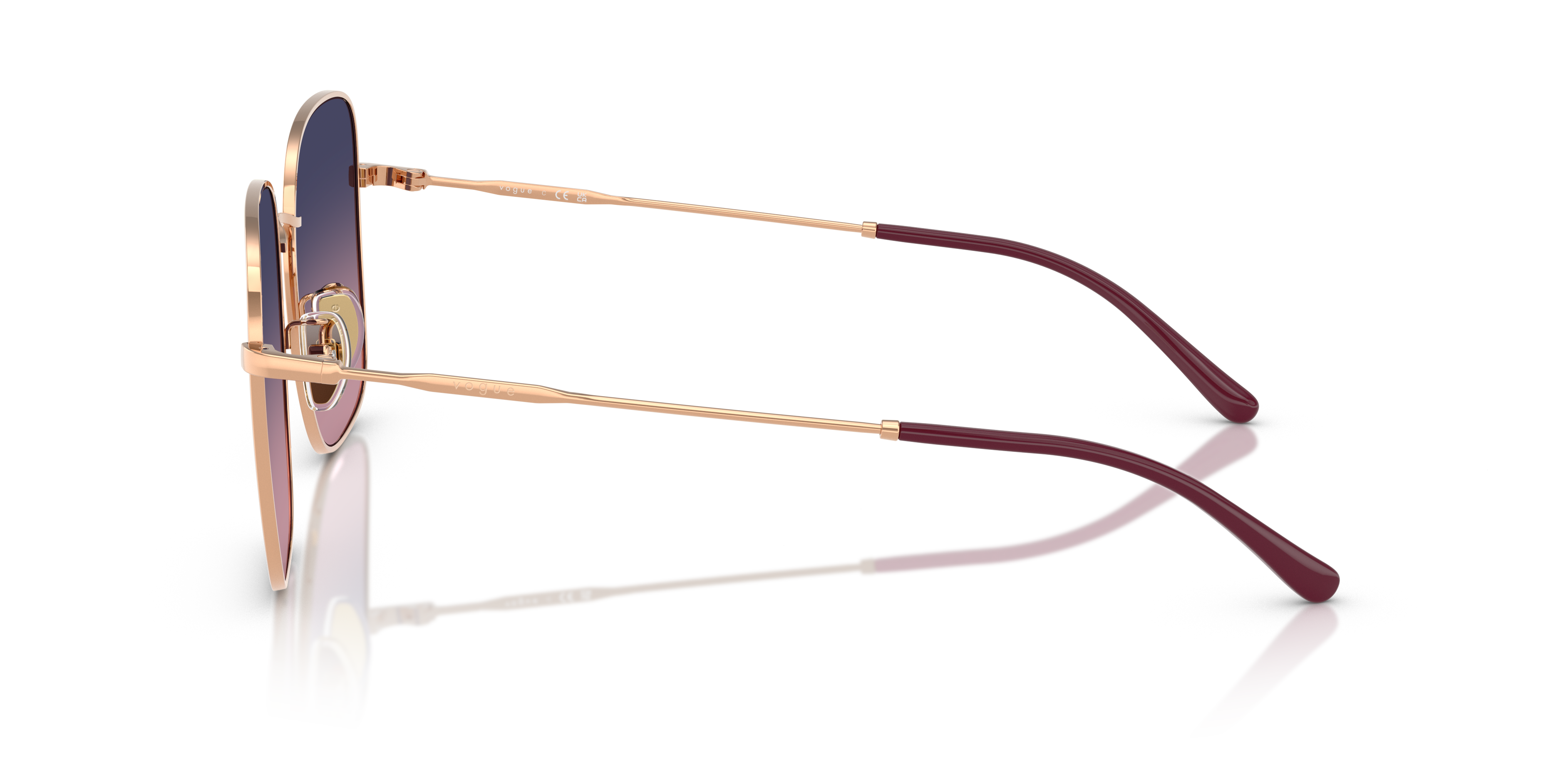 Vogue Eyewear VO4327SD in Rose Gold, side view #Colour_Rose Gold