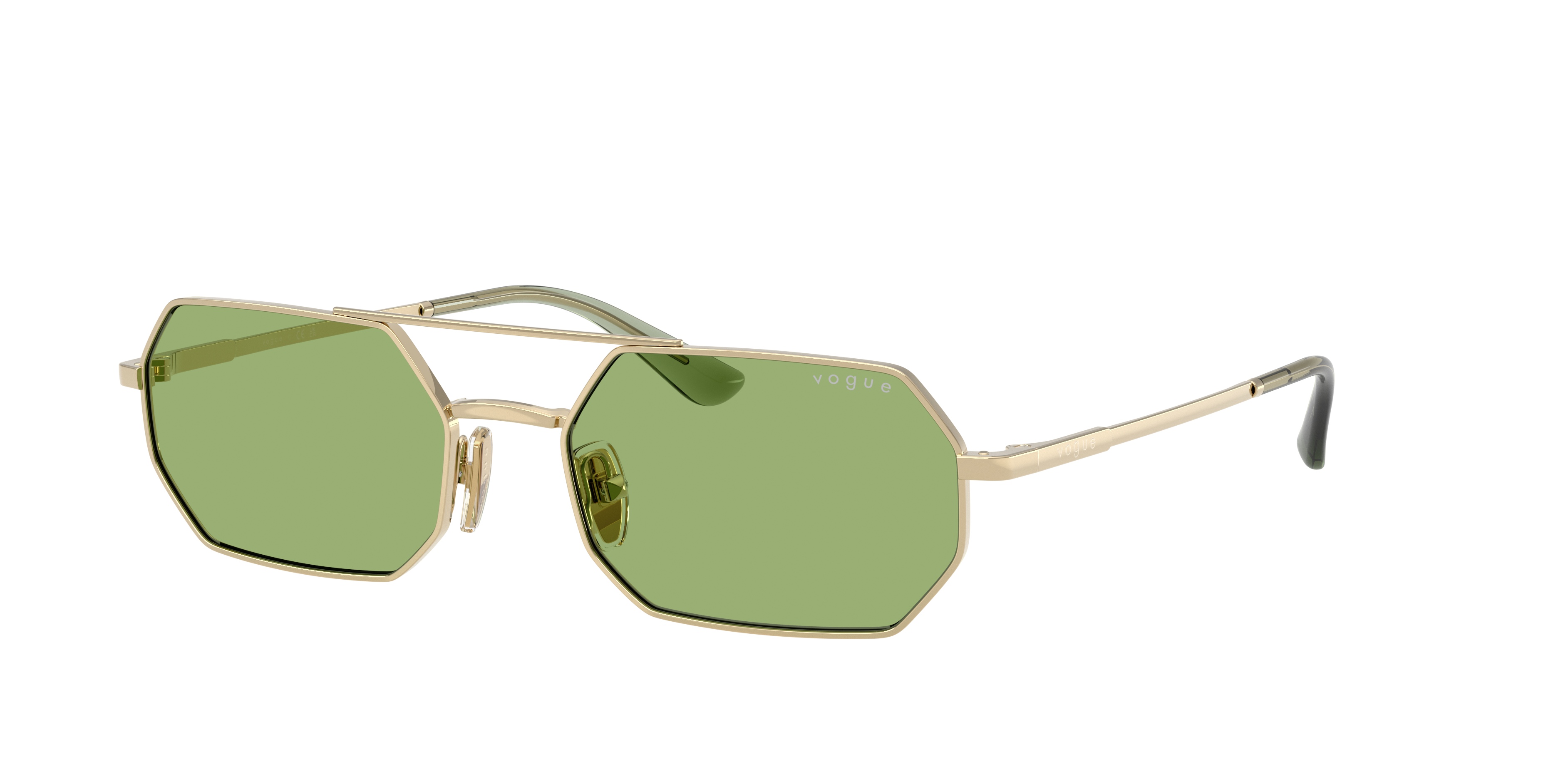 Vogue Eyewear VO4329S in Pale Gold, three-quarter view #Colour_Pale Gold