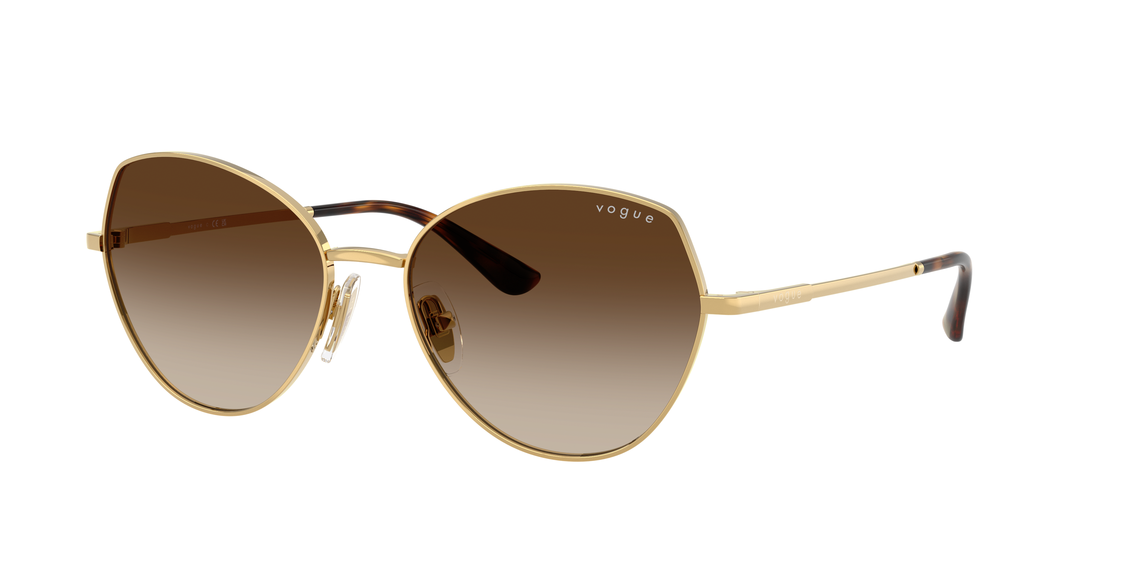 Vogue Eyewear VO4330S in Gold, three-quarter view #Colour_Gold