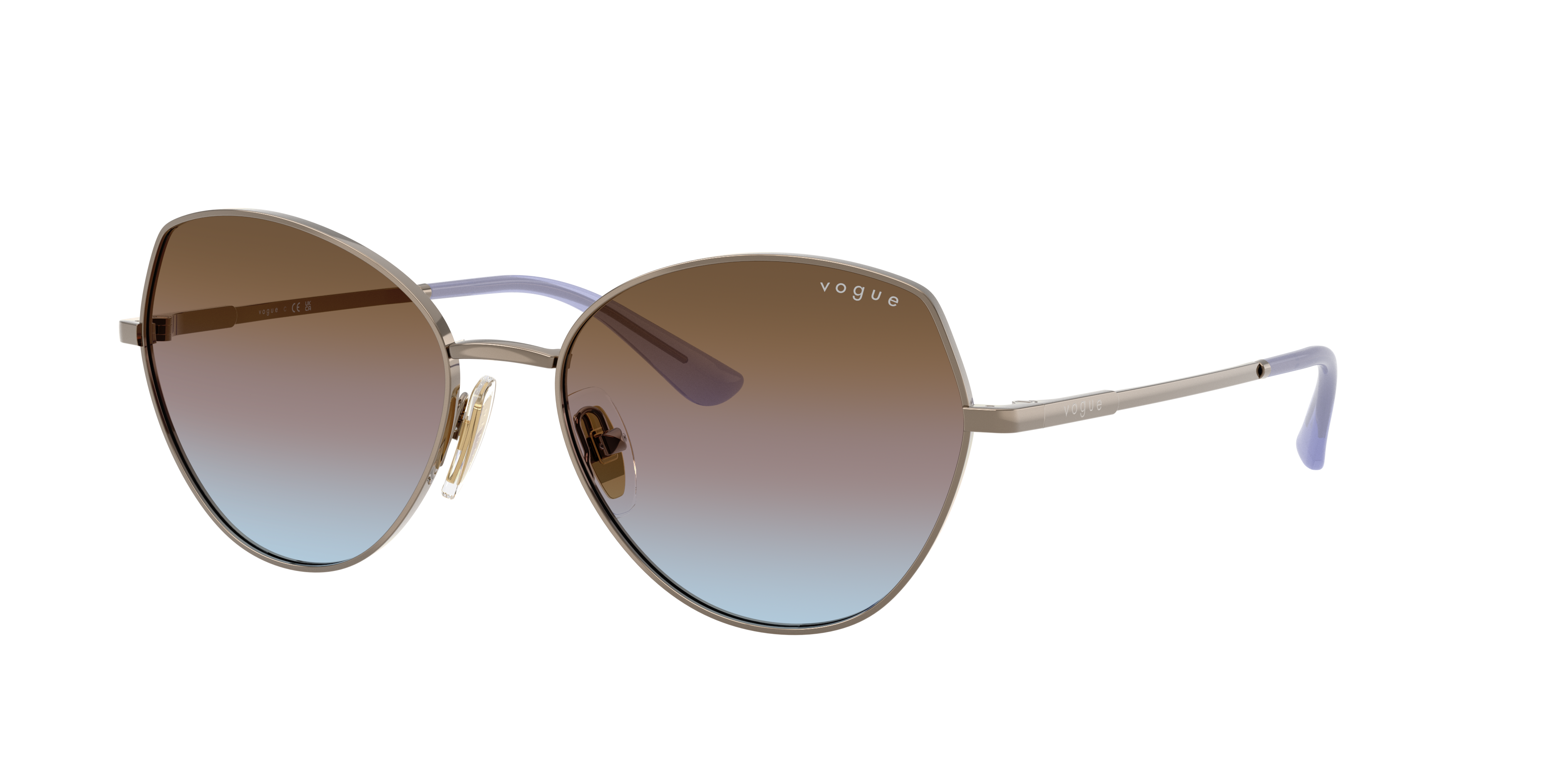 Vogue Eyewear VO4330S in Light Brown, three-quarter view #Colour_Light Brown