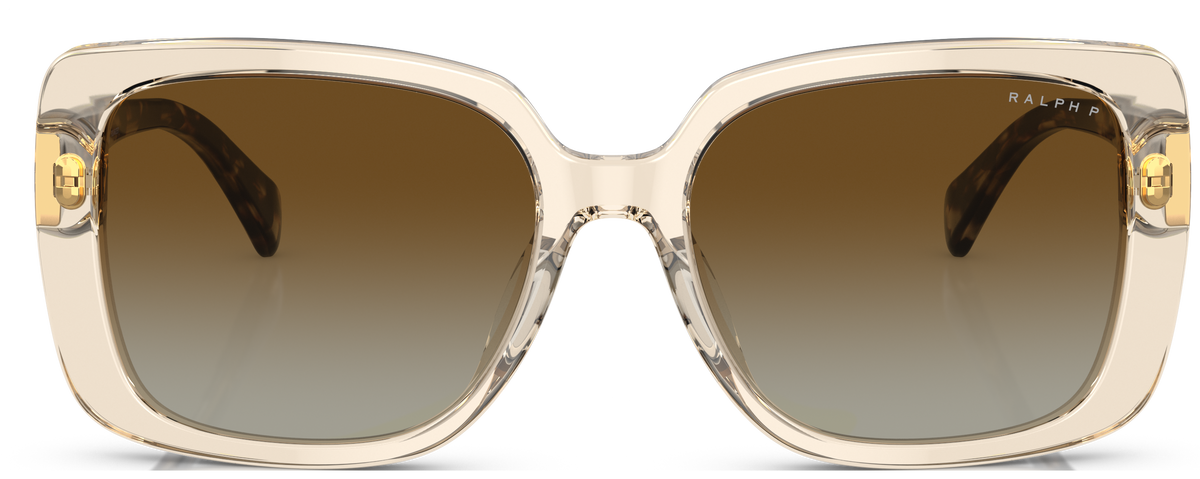 Ralph by Ralph Lauren RA5298U in Transparent Light Brown, front view #Colour_Transparent Light Brown / Brown Gradient Polarised (6072T5)