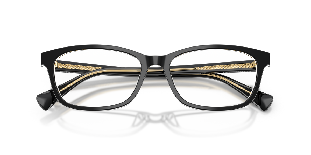 Ralph by Ralph Lauren RA7194U in Black/Transparent, front detail view #Colour_Black/Transparent (6297)