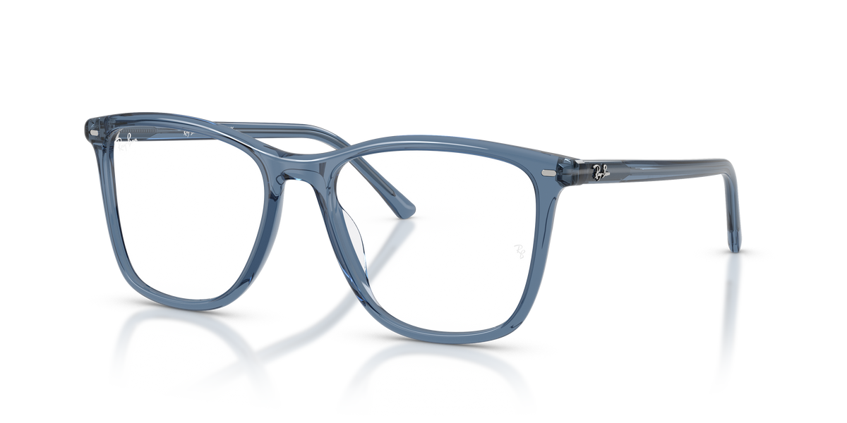 Ray-Ban RB5455 in Transparent Blue, three-quarter view #Colour_Transparent Blue (8223)