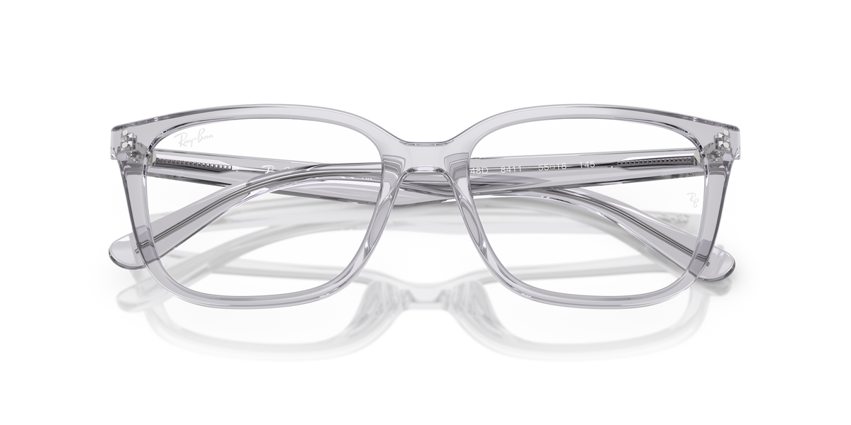 Ray-Ban RB7248D in Transparent Light Grey, front detail view #Colour_Transparent Light Grey (8411)