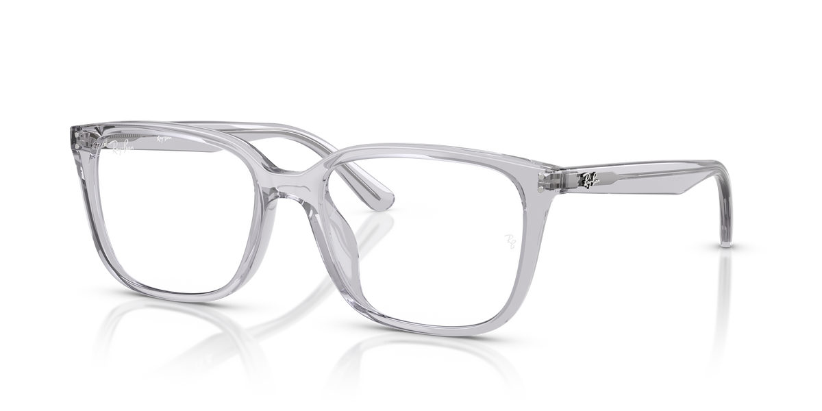 Ray-Ban RB7248D in Transparent Light Grey, three-quarter view #Colour_Transparent Light Grey (8411)