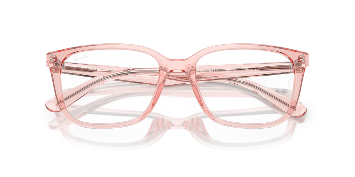 Ray-Ban RB7248D in Transparent Light Pink, front detail view #Colour_Transparent Light Pink (8410)