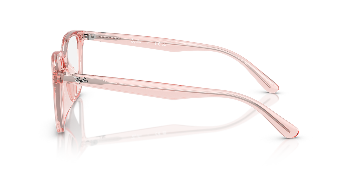 Ray-Ban RB7248D in Transparent Light Pink, side view #Colour_Transparent Light Pink (8410)