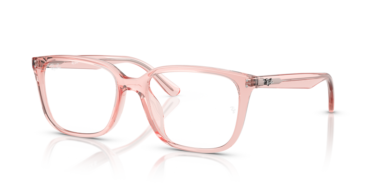 Ray-Ban RB7248D in Transparent Light Pink, three-quarter view #Colour_Transparent Light Pink (8410)