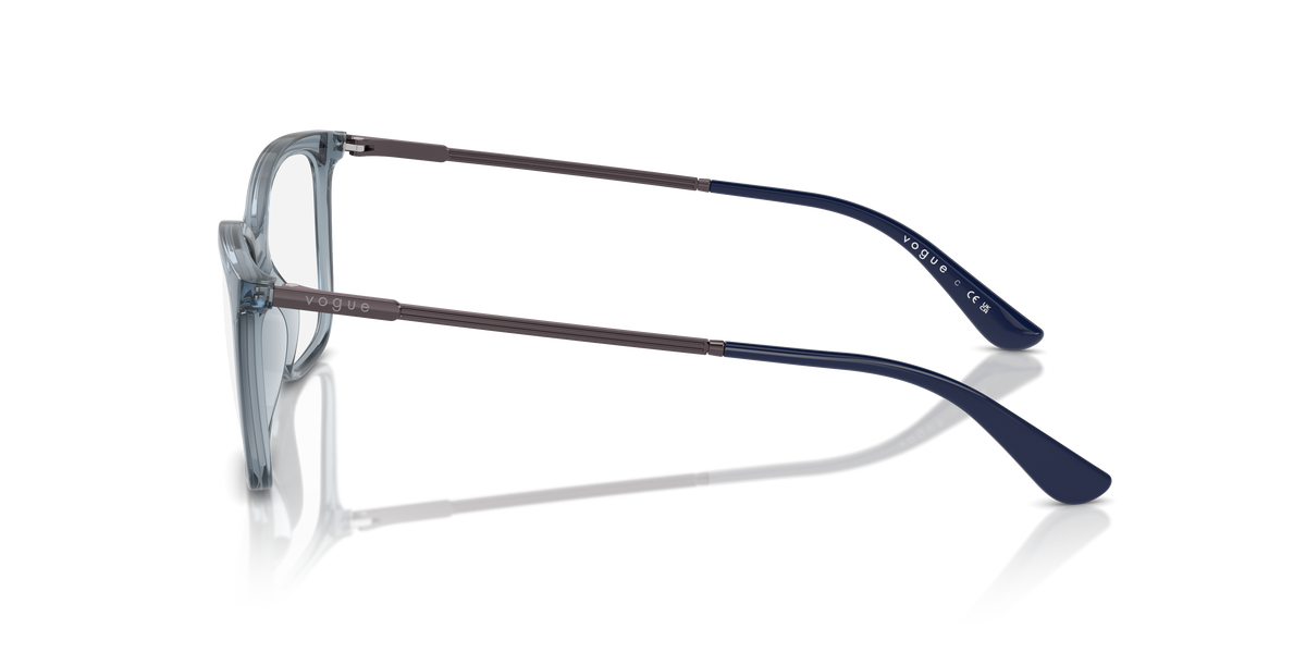 Vogue Eyewear VO5563 in Transparent Azure, side view #Colour_Transparent Azure (2966)
