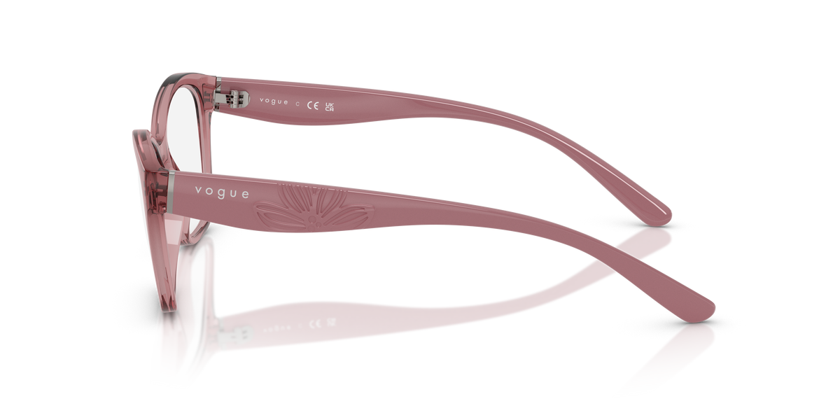 Vogue Eyewear VO5628 in Transparent Dark Pink, side view #Colour_Transparent Dark Pink (3198)