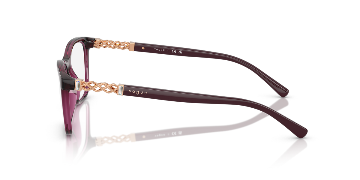 Vogue Eyewear VO5632B in Transparent Cherry, side view #Colour_Transparent Cherry (2989)