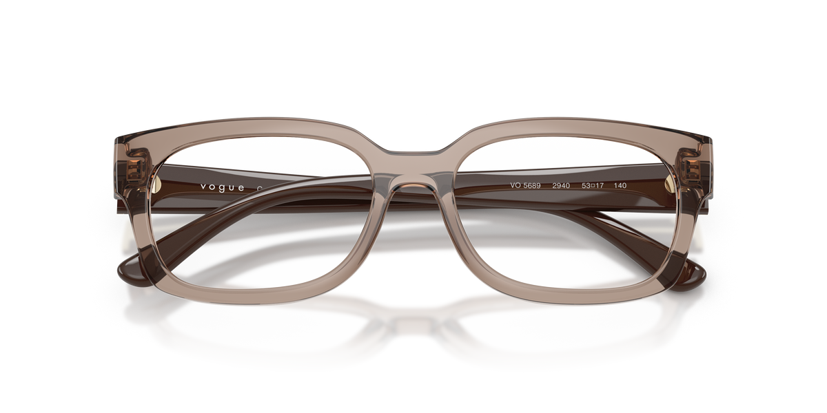 Vogue Eyewear VO5689 in Transparent Brown, front detail view #Colour_Transparent Brown (2940)