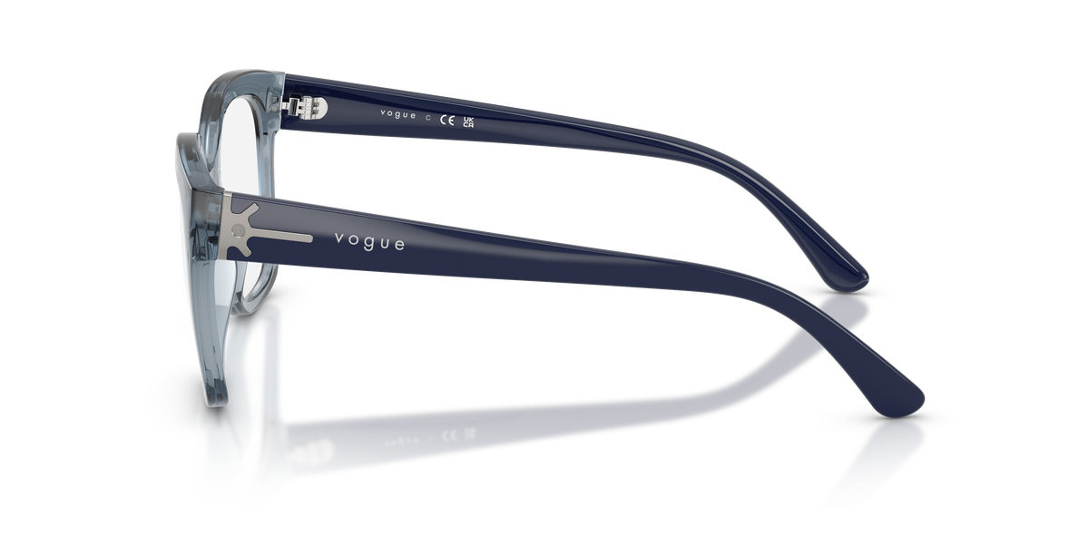 Vogue Eyewear VO5691 in Transparent Azure, side view #Colour_Transparent Azure (2966)