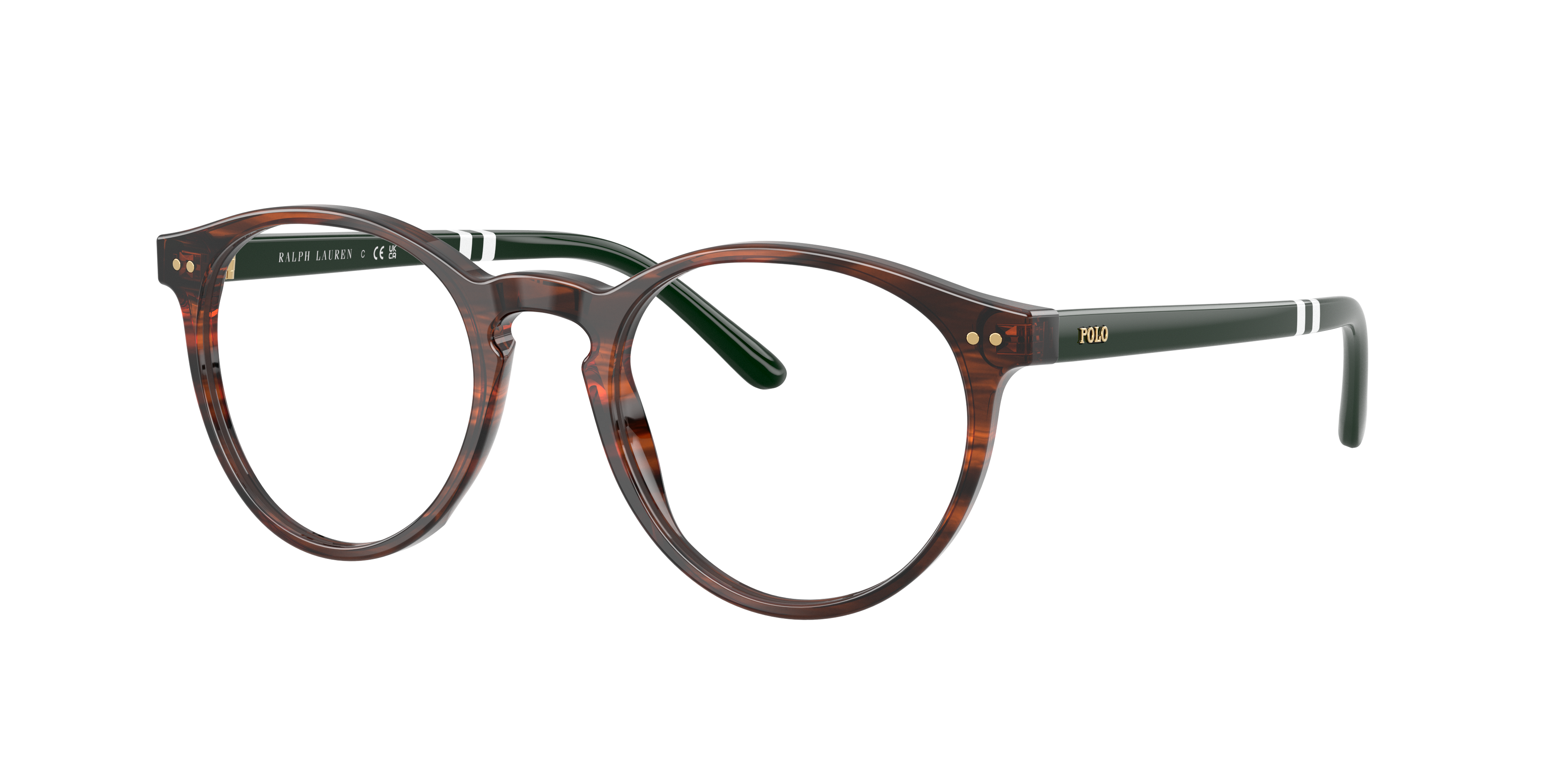 Polo by Ralph Lauren PH2297 - Shiny Striped Brown, side view #Colour_Shiny Striped Brown