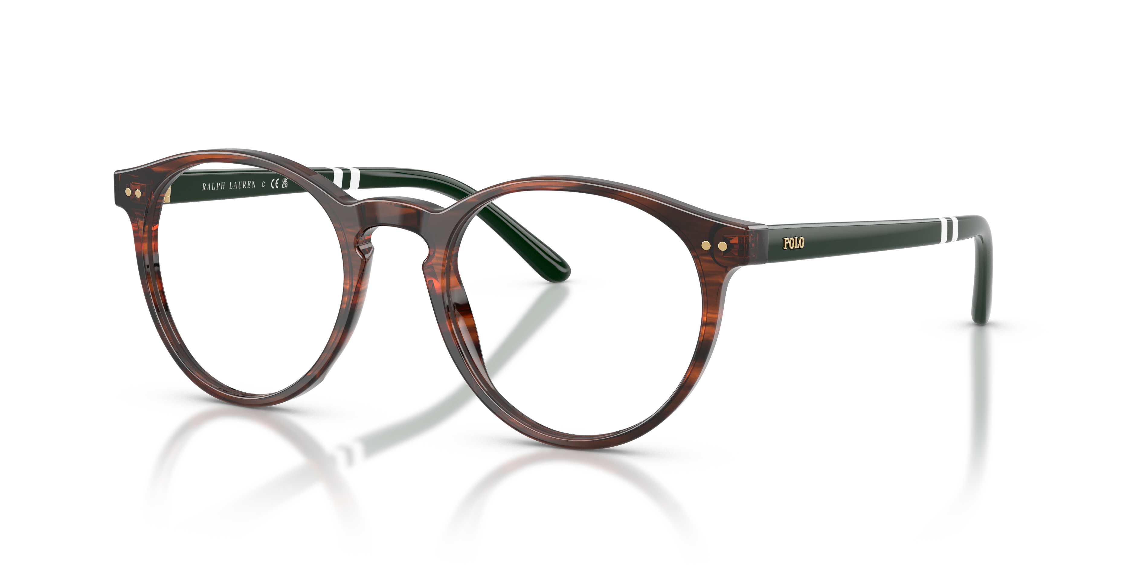Polo by Ralph Lauren PH2297 - Shiny Striped Brown, back view #Colour_Shiny Striped Brown